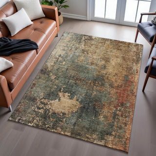 Piper Looms Mayfield Abstract AMF1211 Sage Machine Washable Area Rug Lifestyle Image Feature