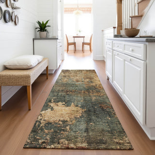 Piper Looms Mayfield Abstract AMF1211 Sage Machine Washable Area Rug Runner Lifestyle Image Feature