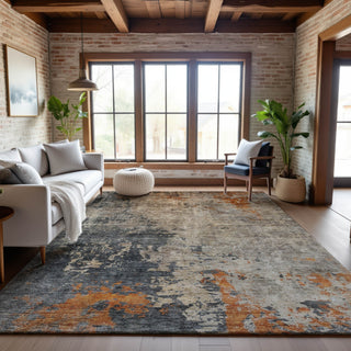 Piper Looms Mayfield Abstract AMF1212 Khaki Machine Washable Area Rug Lifestyle Image Feature