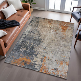 Piper Looms Mayfield Abstract AMF1212 Khaki Machine Washable Area Rug Lifestyle Image Feature