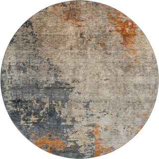 Piper Looms Mayfield Abstract AMF1212 Khaki Machine Washable Area Rug Round Main Image