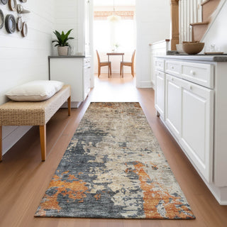 Piper Looms Mayfield Abstract AMF1212 Khaki Machine Washable Area Rug Runner Lifestyle Image Feature