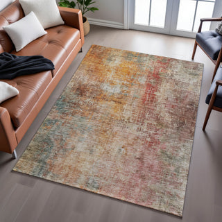 Piper Looms Mayfield Abstract AMF1213 Tan Machine Washable Area Rug Lifestyle Image Feature