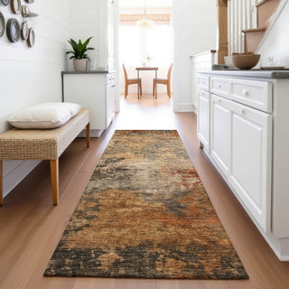 Piper Looms Mayfield Abstract AMF1216 Khaki Machine Washable Area Rug Runner Lifestyle Image Feature