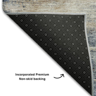 Piper Looms Mayfield Abstract AMF1217 Denim Machine Washable Area Rug Backing Image
