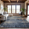 Piper Looms Mayfield Abstract AMF1217 Denim Machine Washable Area Rug Lifestyle Image Feature