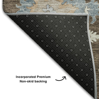 Piper Looms Mayfield Global AMF1218 Chocolate Machine Washable Area Rug Backing Image