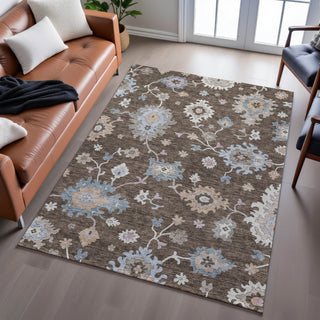 Piper Looms Mayfield Global AMF1218 Chocolate Machine Washable Area Rug Lifestyle Image Feature