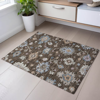 Piper Looms Mayfield Global AMF1218 Chocolate Machine Washable Area Rug Scatter Lifestyle Image Feature