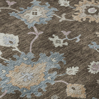 Piper Looms Mayfield Global AMF1218 Chocolate Machine Washable Area Rug Swatch Image