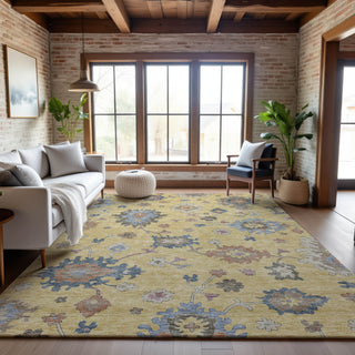 Piper Looms Mayfield Global AMF1218 Gold Machine Washable Area Rug Lifestyle Image Feature