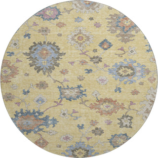 Piper Looms Mayfield Global AMF1218 Gold Machine Washable Area Rug Round Main Image