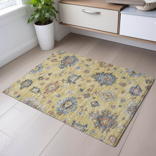 Piper Looms Mayfield Global AMF1218 Gold Machine Washable Area Rug Scatter Lifestyle Image Feature