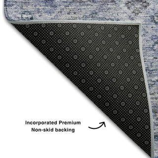 Piper Looms Mayfield Global AMF1219 Blue Machine Washable Area Rug Backing Image
