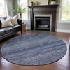 Piper Looms Mayfield Global AMF1219 Blue Machine Washable Area Rug Round Lifestyle Image Feature