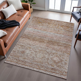 Piper Looms Mayfield Global AMF1219 Copper Machine Washable Area Rug Lifestyle Image Feature