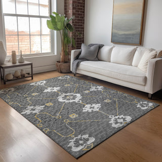 Piper Looms Mayfield Ornate: Open Field AMF122 Gray Machine Washable Area Rug Lifestyle Image Feature