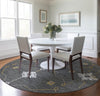Piper Looms Mayfield Ornate: Open Field AMF122 Gray Machine Washable Area Rug Round Lifestyle Image Feature