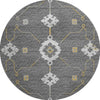 Piper Looms Mayfield Ornate: Open Field AMF122 Gray Machine Washable Area Rug Round Main Image