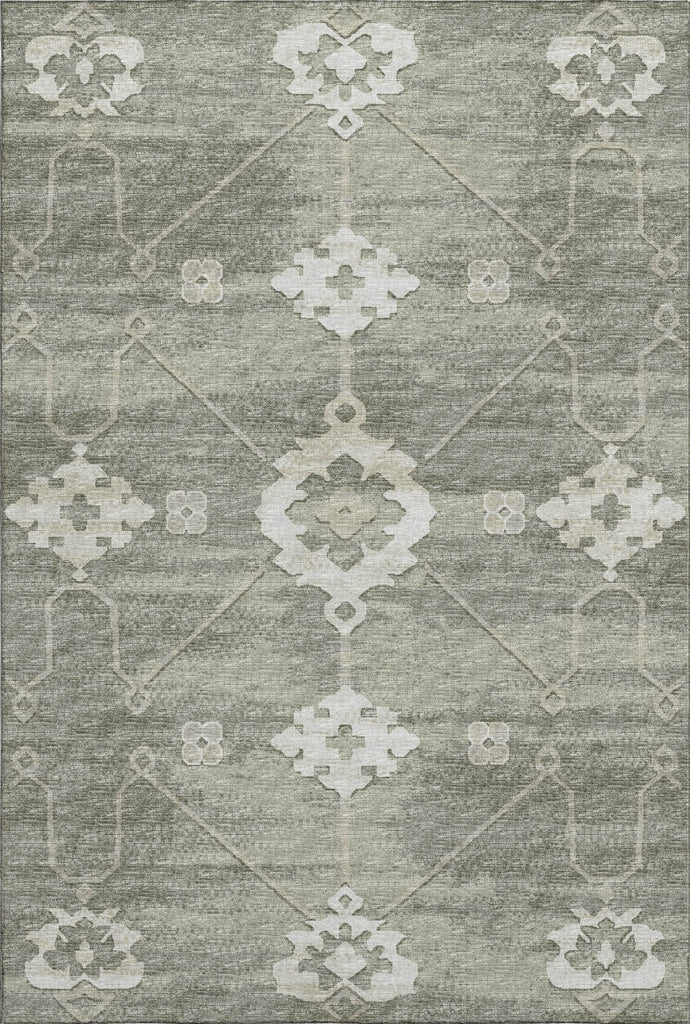 Piper Looms Mayfield Ornate: Open Field AMF122 Olive Machine Washable Area Rug main image