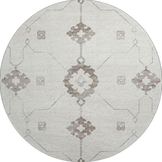 Piper Looms Mayfield Ornate: Open Field AMF122 Taupe Machine Washable Area Rug Round Main Image