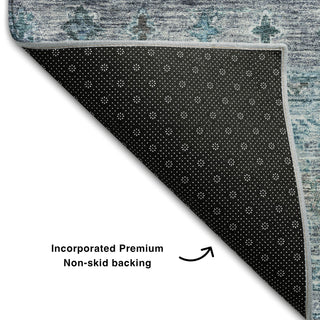 Piper Looms Mayfield Global AMF1220 Blue Machine Washable Area Rug Backing Image