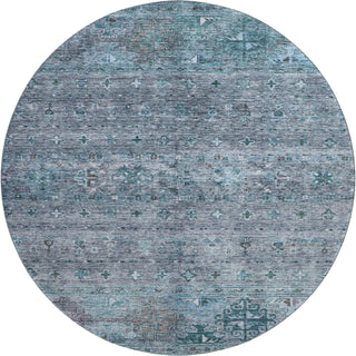 Piper Looms Mayfield Global AMF1220 Blue Machine Washable Area Rug Round Main Image