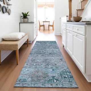 Piper Looms Mayfield Global AMF1220 Blue Machine Washable Area Rug Runner Lifestyle Image Feature