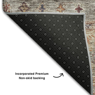 Piper Looms Mayfield Global AMF1220 Gray Machine Washable Area Rug Backing Image