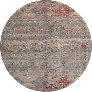 Piper Looms Mayfield Global AMF1220 Gray Machine Washable Area Rug Round Main Image