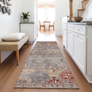 Piper Looms Mayfield Global AMF1220 Gray Machine Washable Area Rug Runner Lifestyle Image Feature