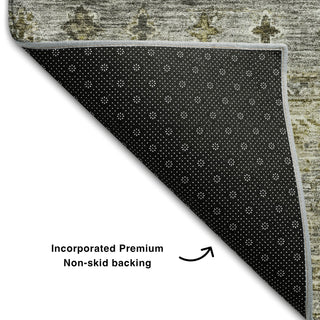 Piper Looms Mayfield Global AMF1220 Pewter Machine Washable Area Rug Backing Image