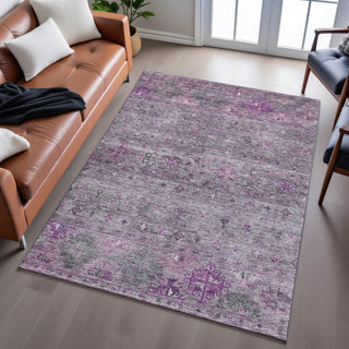 Piper Looms Mayfield Global AMF1220 Purple Machine Washable Area Rug Lifestyle Image Feature