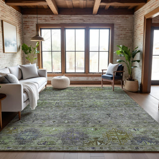 Piper Looms Mayfield Global AMF1220 Sage Machine Washable Area Rug Lifestyle Image Feature