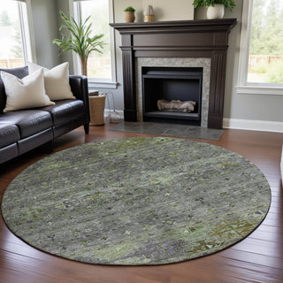Piper Looms Mayfield Global AMF1220 Sage Machine Washable Area Rug Round Lifestyle Image Feature