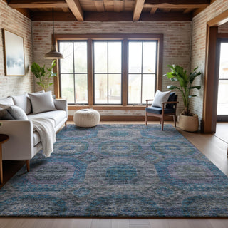 Piper Looms Mayfield Geometric AMF1221 Blue Machine Washable Area Rug Lifestyle Image Feature