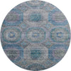 Piper Looms Mayfield Geometric AMF1221 Blue Machine Washable Area Rug Round Main Image