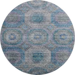 Piper Looms Mayfield Geometric AMF1221 Blue Machine Washable Area Rug Round Main Image