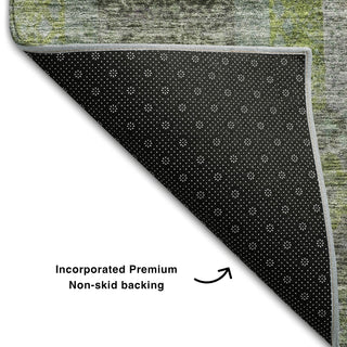 Piper Looms Mayfield Geometric AMF1221 Olive Machine Washable Area Rug Backing Image