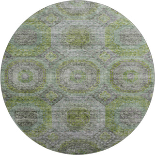 Piper Looms Mayfield Geometric AMF1221 Olive Machine Washable Area Rug Round Main Image
