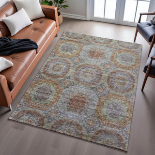 Piper Looms Mayfield Geometric AMF1221 Paprika Machine Washable Area Rug Lifestyle Image Feature