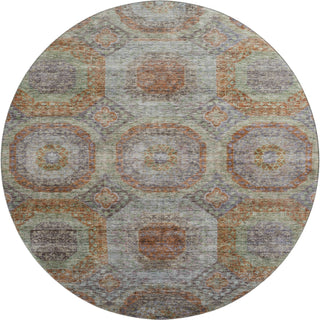 Piper Looms Mayfield Geometric AMF1221 Paprika Machine Washable Area Rug Round Main Image