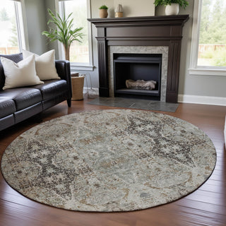 Piper Looms Mayfield Global AMF1222 Linen Machine Washable Area Rug Round Lifestyle Image Feature