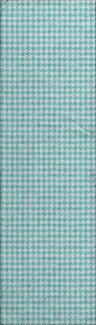 Piper Looms Mayfield Houndstooth AMF137 Aqua Machine Washable Area Rug Runner Main Image