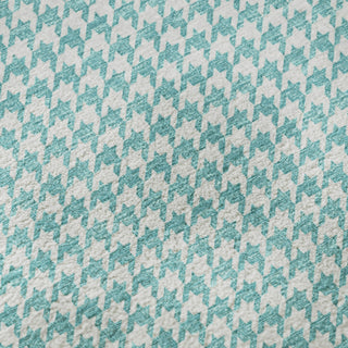 Piper Looms Mayfield Houndstooth AMF137 Aqua Machine Washable Area Rug Swatch Image