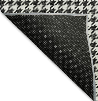 Piper Looms Mayfield Houndstooth AMF137 Black Machine Washable Area Rug Backing Image