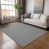 Piper Looms Mayfield Houndstooth AMF137 Black Machine Washable Area Rug Lifestyle Image Feature
