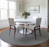 Piper Looms Mayfield Houndstooth AMF137 Black Machine Washable Area Rug Round Lifestyle Image Feature