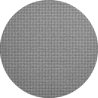 Piper Looms Mayfield Houndstooth AMF137 Black Machine Washable Area Rug Round Main Image