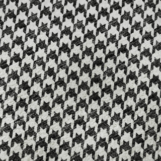 Piper Looms Mayfield Houndstooth AMF137 Black Machine Washable Area Rug Swatch Image